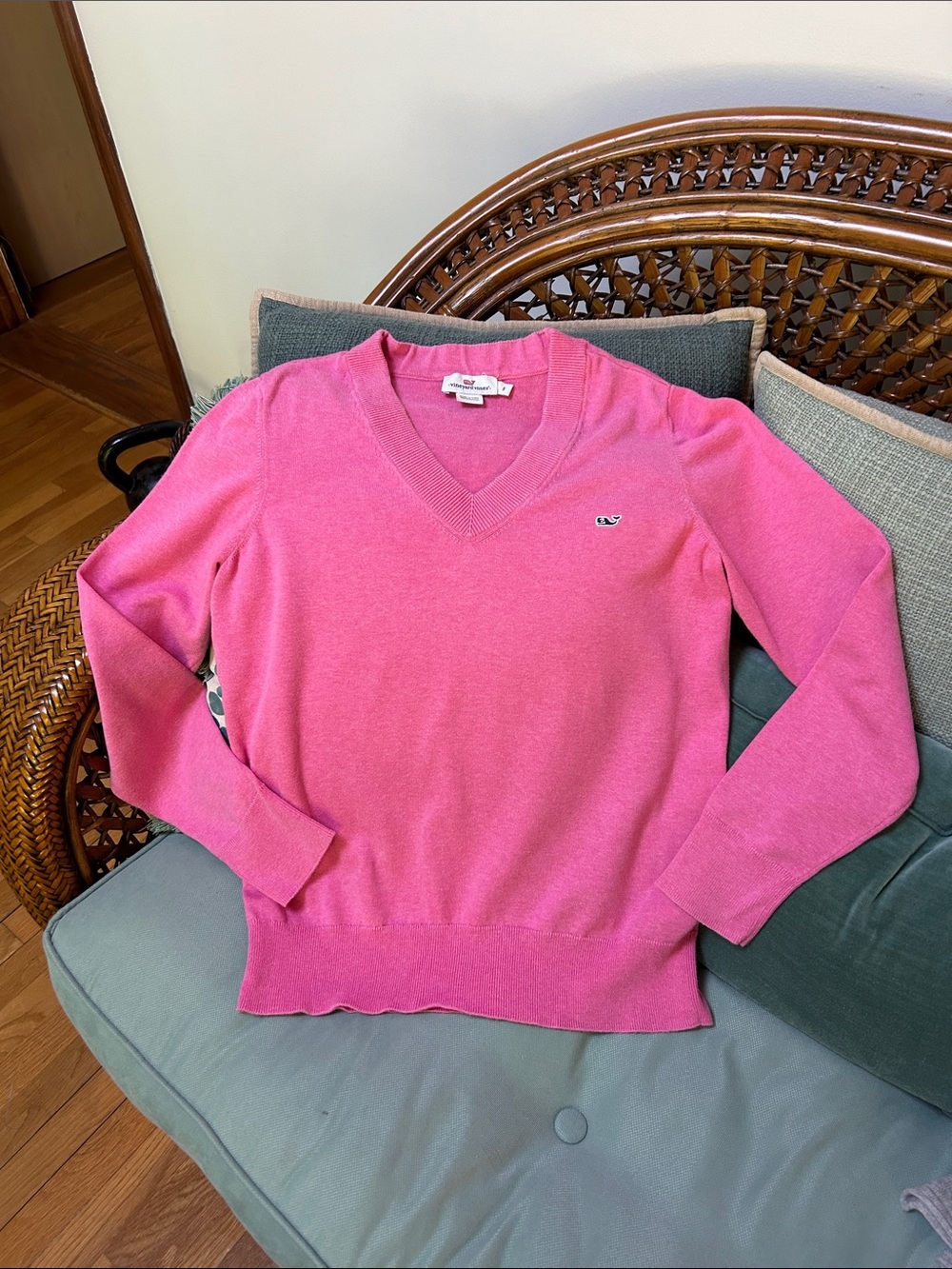 Vineyard Vines Hot Pink V-Neck Sweater